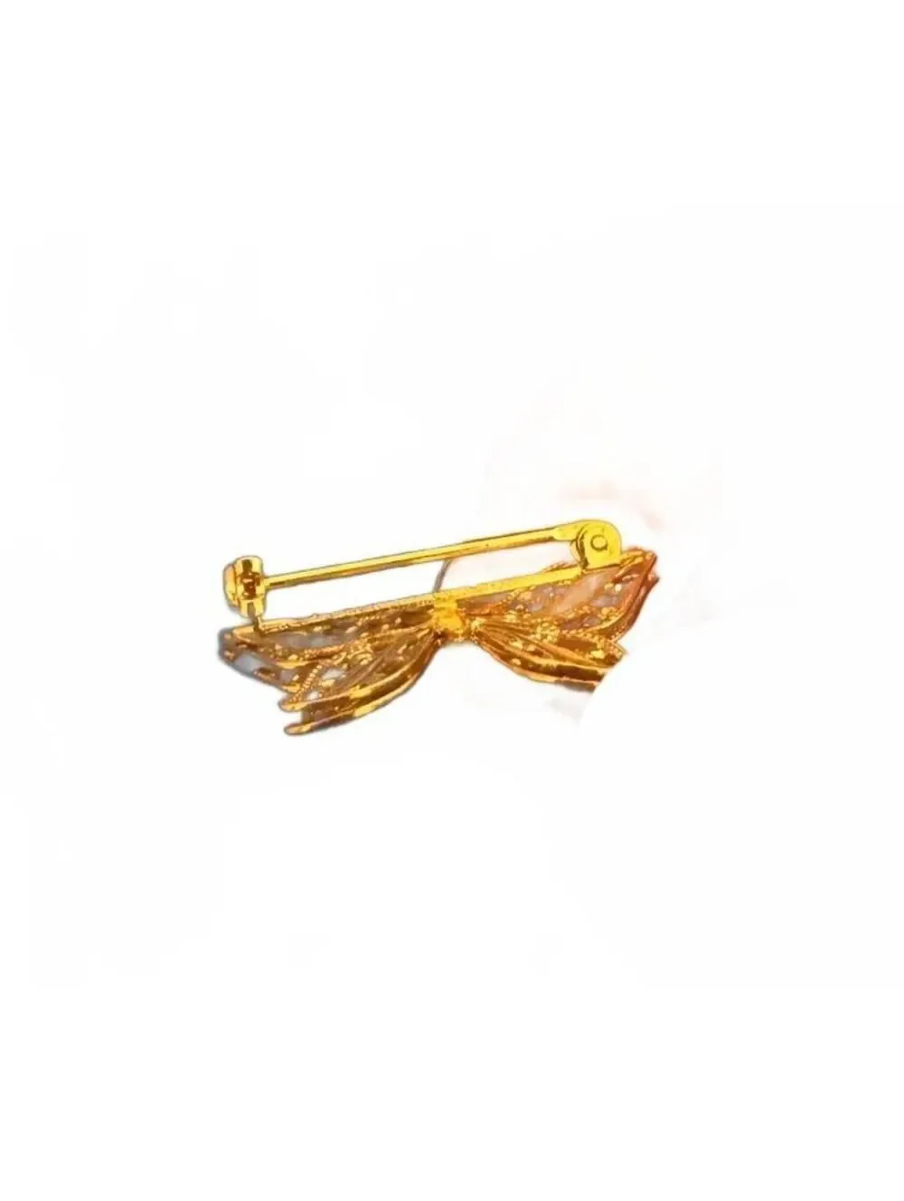 Vintage Napier 1 inch Gold Tone Filigree Butterfly Brooch Pin
